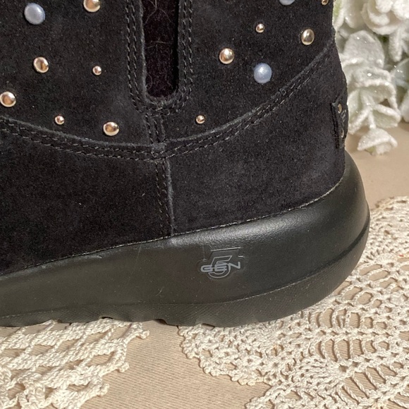 Skechers Studded Black Suede Leather Booties Women’s Size 8.5 NWOT - Picture 6 of 16